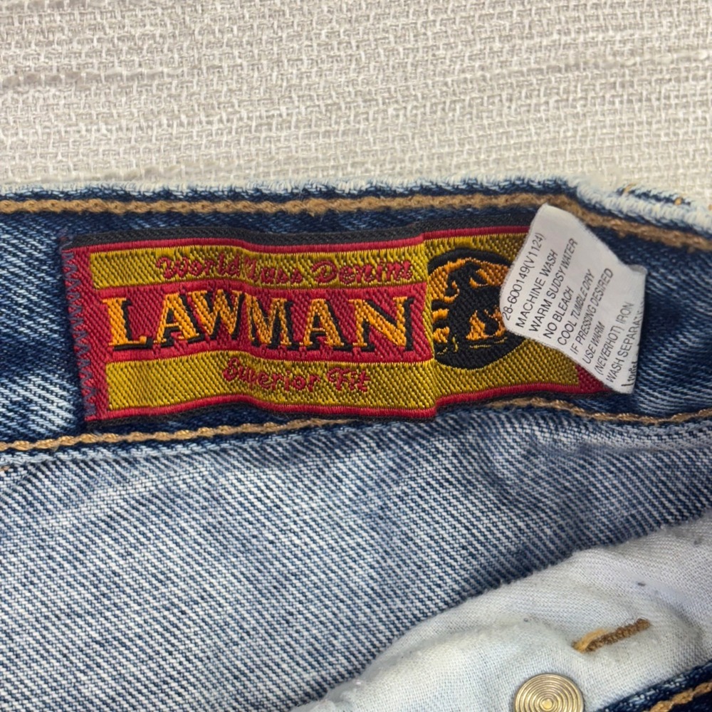 Vintage Lawman Western Jeans Womens 13 High Rise Straight Leg Rodeo Cowgirl - Picture 9 of 15
